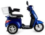VELECO ZT15 3-Rad Seniorenmobil, elektromagnetische Bremse, Digitaltacho, Stauraum, komplett montiert, Blau – Bild 3