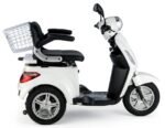 VELECO ZT15 3-Rad Seniorenmobil, elektromagnetische Bremse, Digitaltacho, Stauraum, komplett montiert, Weiß – Bild 3