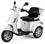 VELECO ZT15 3-Rad Seniorenmobil, elektromagnetische Bremse, Digitaltacho, Stauraum, komplett montiert, Weiß