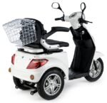 VELECO ZT15 3-Rad Seniorenmobil, elektromagnetische Bremse, Digitaltacho, Stauraum, komplett montiert, Weiß – Bild 6