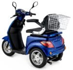 VELECO ZT15 3-Rad Seniorenmobil, elektromagnetische Bremse, Digitaltacho, Stauraum, komplett montiert, Blau – Bild 7