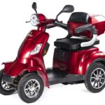 VELECO FASTER Seniorenmobil 4-Rad, Lithium-Ionen-Akku, ElektroRoller, Rot