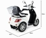 VELECO ZT15 3-Rad Seniorenmobil, elektromagnetische Bremse, Digitaltacho, Stauraum, komplett montiert, Weiß – Bild 10