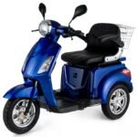 VELECO ZT15 3-Rad Seniorenmobil, elektromagnetische Bremse, Digitaltacho, Stauraum, komplett montiert, Blau