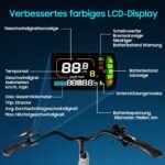 nakxus 26T1-PRO E-Bike 26 Zoll, 36V 18,2Ah Akku, 250W, 7-Gang, 90–130 km Reichweite, LCD-Display – Bild 3