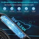 nakxus 26T1-PRO E-Bike 26 Zoll, 36V 18,2Ah Akku, 250W, 7-Gang, 90–130 km Reichweite, LCD-Display – Bild 2