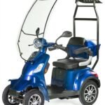 VELECO FASTER Seniorenmobil 4-Rad, 1000W, Lithium-Ionen-Akku, mit Dach, Blau