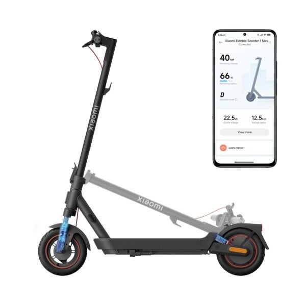 Xiaomi 5 Max E-Scooter mit Straßenzulassung, bis 60 km Reichweite, 20 km/h, 10" Luftreifen, Dual-Federung & App