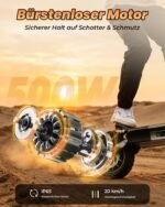 E-Scooter mit Straßenzulassung, 500W Motor, 48V, 20 km/h, bis 70 km Reichweite, 10" Offroad-Reifen & App – Bild 3