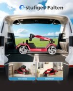 Serianie Faltbares Seniorenmobil, klappbares Elektromobil, 4-Rad, bis 150 kg Tragkraft – Bild 5