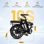 EVERCROSS Elektrofahrrad für Erwachsene, 250W E Bike,16''x 2.0/20" x 4.0 Fette Reifen, bis zu 25KM/H & 60-100km Reichweite, Abnehmbare Batterie, Berg Schnee Elektro Offroad Fahrrad