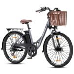 Qekud E-Bike 26 Zoll für Damen & Herren, 36V 13Ah Akku, 250W Motor, bis 100 km Reichweite, Display
