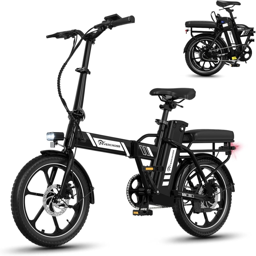 EVERCROSS Elektrofahrrad für Erwachsene, 250W E Bike,16''x 2.0/20" x 4.0 Fette Reifen, bis zu 25KM/H & 60-100km Reichweite, Abnehmbare Batterie, Berg Schnee Elektro Offroad Fahrrad