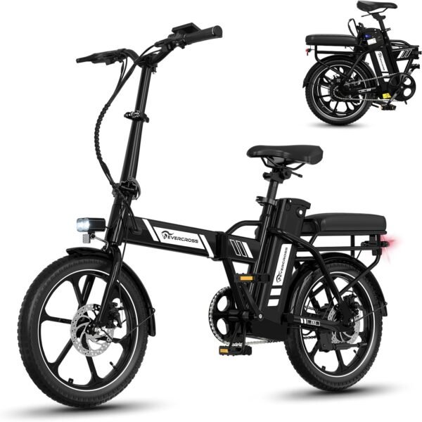 EVERCROSS Elektrofahrrad für Erwachsene, 250W E Bike,16''x 2.0/20" x 4.0 Fette Reifen, bis zu 25KM/H & 60-100km Reichweite, Abnehmbare Batterie, Berg Schnee Elektro Offroad Fahrrad