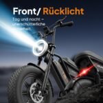 URLIFE E-Bike 16" x 3.0 für Erwachsene, 250W Motor, 48V Akku, bis 100 km Reichweite – Bild 7