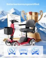 Serianie Faltbares Seniorenmobil, klappbares Elektromobil, 4-Rad, bis 150 kg Tragkraft – Bild 7