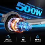 EVERCROSS EV10S MAX E-Scooter mit ABE, 500W Motor, bis 80 km Reichweite, Elektroroller für Erwachsene – Bild 4