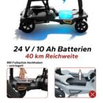 MediHoist YL-985S Elektromobil 4-Rad, 14,5 kg, bis 40 km Reichweite, Ultralight, Schwarz – Bild 5