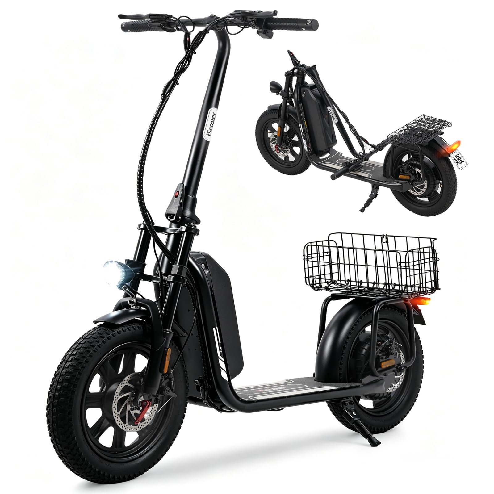 71bxxo-tsqL iScooter F7 E-Scooter mit Straßenzulassung, 500W, 36V 20,8Ah, 16×3" Fat Tire, bis 100 km Reichweite & App – Bild 1