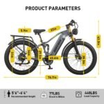 BURCHDA E-Bike mit Doppel-Motor, 95/190 Nm Drehmoment, 48V 20Ah Akku, für Damen & Herren – Bild 7