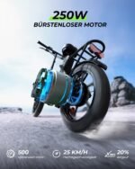 Finbike Klapprad E-Bike 16" Fat Tire, 10,4Ah Akku, 4 Fahrmodi, bis 88 km Reichweite, faltbar, Schwarz – Bild 2