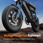 URLIFE E-Bike 16" x 3.0 für Erwachsene, 250W Motor, 48V Akku, bis 100 km Reichweite – Bild 8