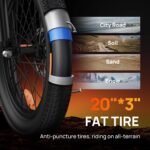 URLIFE E-Bike 20" x 3.0 Fat Tire, 48V 13Ah Akku, 250W Motor, bis 100 km Reichweite, für Damen & Herren – Bild 3