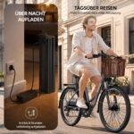 Qekud E-Bike 26 Zoll für Damen & Herren, 36V 13Ah Akku, 250W Motor, bis 100 km Reichweite, Display – Bild 8