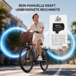Qekud E-Bike 26 Zoll für Damen & Herren, 36V 13Ah Akku, 250W Motor, bis 100 km Reichweite, Display – Bild 7