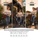 Qekud E-Bike 26 Zoll für Damen & Herren, 36V 13Ah Akku, 250W Motor, bis 100 km Reichweite, Display – Bild 6