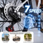 Qekud E-Bike 26 Zoll, 36V 13Ah Akku, 250W Motor, bis 100 km Reichweite, Hybrid-Modus & Display – Bild 5