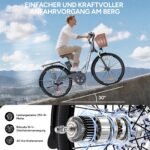Qekud E-Bike 26 Zoll für Damen & Herren, 36V 13Ah Akku, 250W Motor, bis 100 km Reichweite, Display – Bild 5