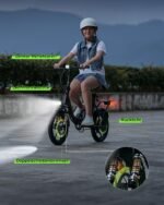 Finbike Klapprad E-Bike 16" Fat Tire, 10,4Ah Akku, 4 Fahrmodi, bis 88 km Reichweite, faltbar, Schwarz – Bild 7