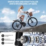 Qekud E-Bike 26 Zoll, 36V 13Ah Akku, 250W Motor, bis 100 km Reichweite, Hybrid-Modus & Display – Bild 7