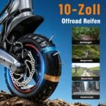 E-Scooter mit ABE, bis 80 km Reichweite, 150 kg Tragkraft, Doppelfederung, Doppelbremse & Blinker – Bild 2