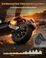 E-Scooter mit Straßenzulassung, 500W Motor, 48V, 20 km/h, bis 70 km Reichweite, 10" Offroad-Reifen & App – Bild 4