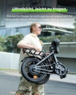 Finbike Klapprad E-Bike 16" Fat Tire, 10,4Ah Akku, 4 Fahrmodi, bis 88 km Reichweite, faltbar, Schwarz – Bild 4